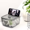 thumbnail image 4 of Desk Trash Can with Lid - Transparent Visible - Wide Opening - Handsfree Phone Holder - Large Capacity - Desktop Mini Garbage Basket - Office Supplies, 4 of 8