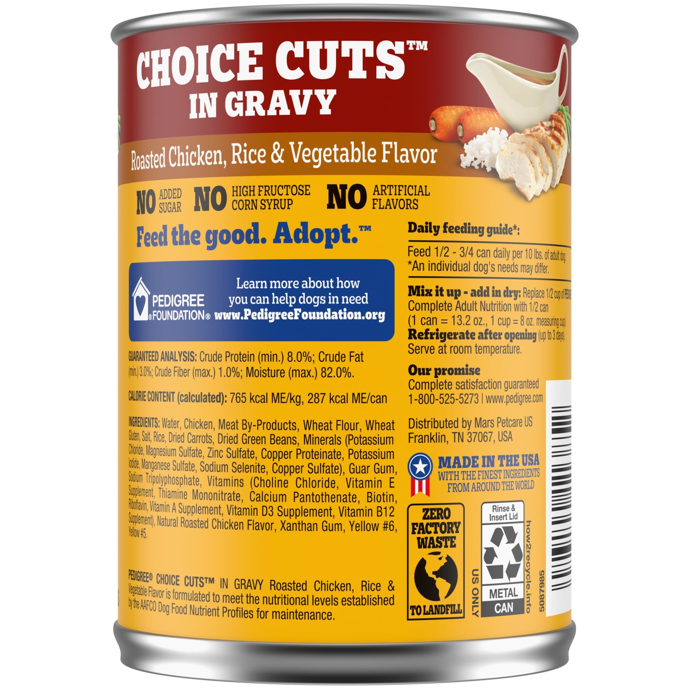 Pedigree Homestyle Meals Adult Canned Wet Dog Food Roasted Chicken, Rice and Vegetable Flavor in Gravy, 13.2 oz. Can