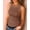 Brown, variant on Women Summer Stretch Slim Round Neck Ribbed Tank Basic Solid Top Round Neck, Inner and Outer Vest Blue S