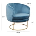 thumbnail image 6 of TOV Furniture Bella Blue Velvet Chair with Gold Base, 6 of 7