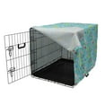 thumbnail image 3 of Birthday Party Dog Crate Cover, Greeting Associated Multitude Bunnies Cakes Balloons Gifts, Easy to Use Pet Kennel Cover for Dogs, 35" x 23" x 27", Dark Seafoam and Multicolor, by Ambesonne, 3 of 6