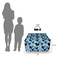 thumbnail image 3 of Animal Rectangle Pouf, Cartoon Illustration of Whales Underwater Creature Continuous, Under Desk Foot Stool for Living Room Office Ottoman with Cover, 25", Sky Blue Charcoal Grey, by Ambesonne, 3 of 4