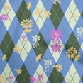 thumbnail image 1 of oneOone Cotton Poplin Medium Blue Fabric Check Argyle Floral Sewing Fabric By The Yard Printed Diy Clothing Sewing Supplies 42 Inch Wide, 1 of 5