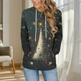 thumbnail image 2 of Makaor Womens Zip Hoodie Christmas Sweatshirt with Pockets Long Sleeve Pullover Graphic Drawstring Tops, 2 of 5