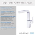 thumbnail image 3 of Danze Mid-Town Single Handle Pull Down Kitchen Faucet with SnapBack Retraction,Stainless Steel, 3 of 5