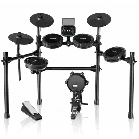 AODSK Electric Drum Set with Quiet Mesh Heads, 260 Sounds, 30 Drum Kits, USB MIDI, Headphones, Drumset for Adult Beginner
