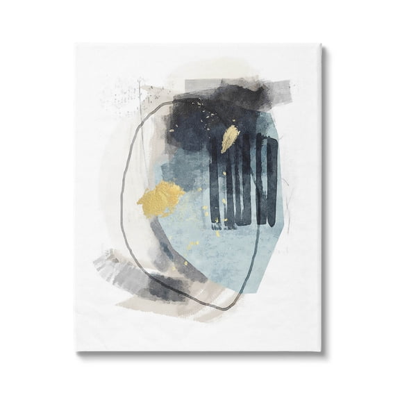 Layered Abstract Circle Shapes Abstract Graphic Art Gallery Wrapped Canvas Print Wall Art