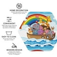 thumbnail image 3 of Naloa Rainbow Animals on Noah's Ark Leather Coasters for Drinks, Durable Drink Coasters 4 Set for Tabletop Protection, Luxurious Home Décor and Housewarming Gift ( {designName})Hexagon, 3 of 6