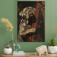 thumbnail image 2 of Mastiff Christmas Cute Dog Harp Stretched Canvas Size 8x12 – Retro Mastiff Christmas Dog Batter in Action With Harp for Themed Living Room, 2 of 5