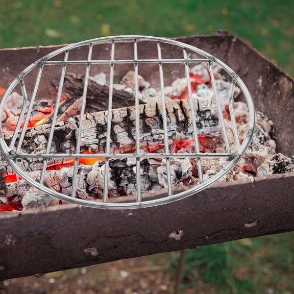 LABSERRON Heavy Duty Stainless Steel Round Fire Pit Grill Grate with Handle for BBQ Cooking and Outdoors