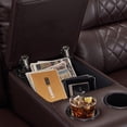 thumbnail image 6 of MCombo Zero Gravity Power Loveseat Recliner with Console, LED Light, Hidden Armrest Storage for Home Theater & Living Room, Dark Brown, 6 of 10