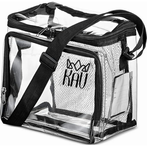 KAV Klarity Transparent Lunch Bag for Men & Women, PVC Plastic Lunch Box with Adjustable Shoulder Strap, Handle, and Freezer Safe