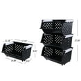 Anbers 3 Packs Plastic Stackable Storage Baskets, Large Stacking Bins