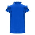 thumbnail image 7 of Blczomt V Neck Womens Spring Tops Casual Blue Cute Tops Lightweight Puff Sleeve 2026,XL, 7 of 7