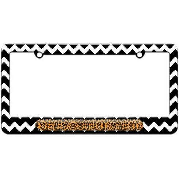 Leopard Print License Plate Tag Frame, Multiple Colors