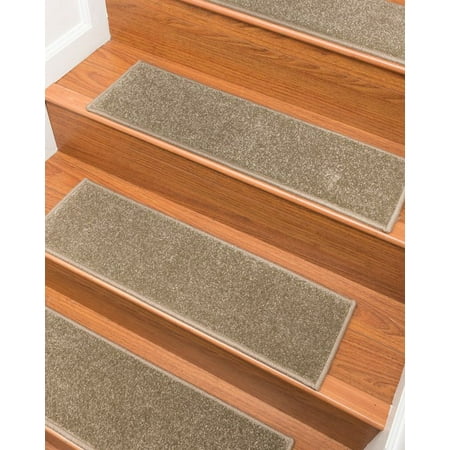 Polypropylene Fiber Rugs Natural Area Rugs 100% Natural Fiber Malvern, Polypropylene Brownish Grey, Handmade Stair Treads Carpet Set of 2 (9