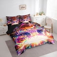 thumbnail image 2 of Castle Fairy Orange Basketball Print Twin Bedding 7-Piece, Sport Theme Graffiti Splash Bedding Comforter Set,Black Reversible, 2 of 7