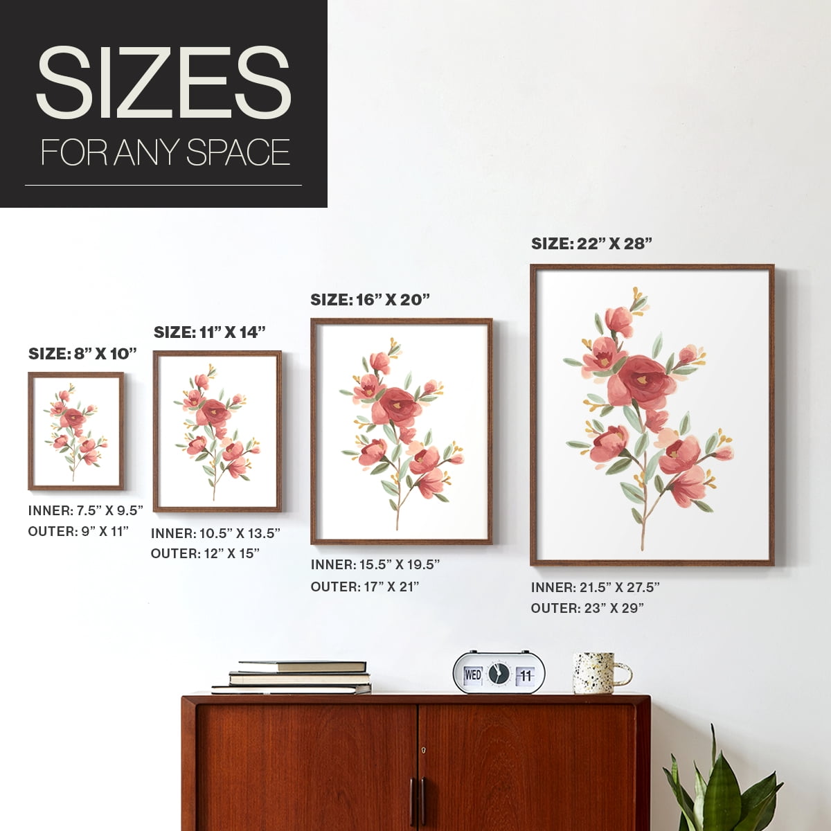 Wildflower Sprig IV Framed Print - Solid Wood in Single Picture Frame Solid Wood 2 Framed Print