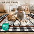 thumbnail image 4 of ODIKA 8'x10' Washable Area Rug Door Vintage Plank Plaid Frame Retro Panel Farmhouse Border Motif for Dining Room, Large Office, Lounge, Non-Slip Chair-Friendly Mat, 4 of 7