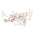 thumbnail image 1 of SHISUYAN 1Pcs Alloy Flower Shape Hair Accessory for Women Prom Engagement, 1 of 8