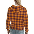 thumbnail image 7 of Fotbe Fall Buffalo Plaid Pattern Womens Long Sleeve Hoodie, Pullover Hooded Sweatshirt, Kangaroo Pocket Hoodie with Eye-catching Drawstrings-Large, 7 of 7