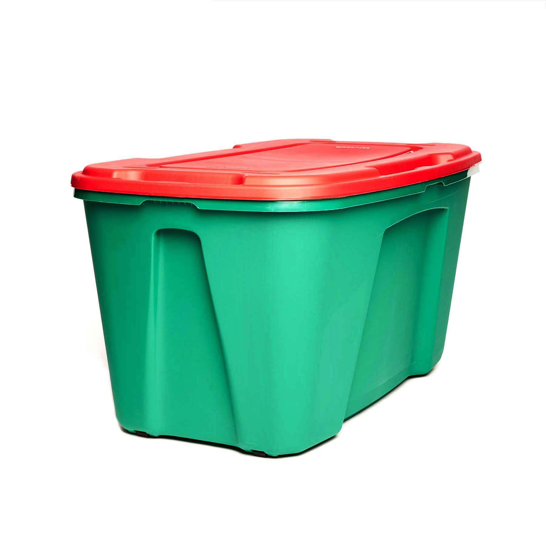 Homz® 49 Gallon Holiday container with Wheels, Green Base ...