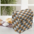 thumbnail image 3 of Abstract Stand Mixer Cover, Modern Style Origami Inspired Mosaic Tile with Hexagonal Shapes, Kitchen Appliance Organizer Bag Cover with Pockets, 5 Quarts, Charcoal Grey Orange, by Ambesonne, 3 of 4