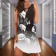 thumbnail image 3 of Gibobby Vestido corta de fiesta casual Vestido de verano informal con estampado floral sin mangas para mujer(Gris,XL), 3 of 4