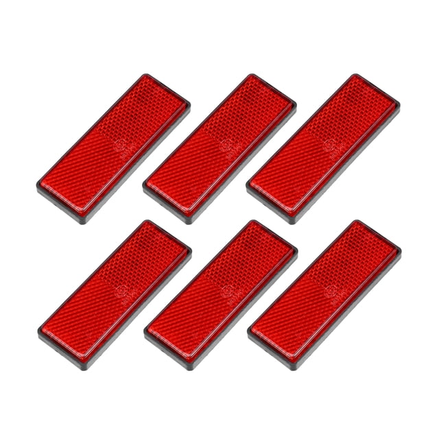 6uds Rectangular Seguridad Reflectante Auto Adhesivo Reflector Rojo