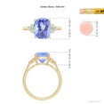 thumbnail image 4 of ANGARA Natural Cushion 2.6 ct Tanzanite Ring with Trio Bezel Diamonds in 14K Yellow Gold for Women (Size-10x8mm) | December Birthstone, Anniversary, Jewelry Gift for Women | Natural Tanzanite Ring, 4 of 8