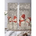 thumbnail image 2 of Christmas Sheer Curtains 108 inches Long 2 Panels Set Snowman Watercolor Snowflakes Hand Painted Retro Gray Tiers Sheers Rod Pocket Small Window Short Curtains for Kitchen Cafe, Each 52" W x 108" L, 2 of 7