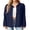 03-Navy Blue, variant on Women's Blouses Long Sleeve Knitted Shacket Jacket Lightweight Button-Down Shirts Black L