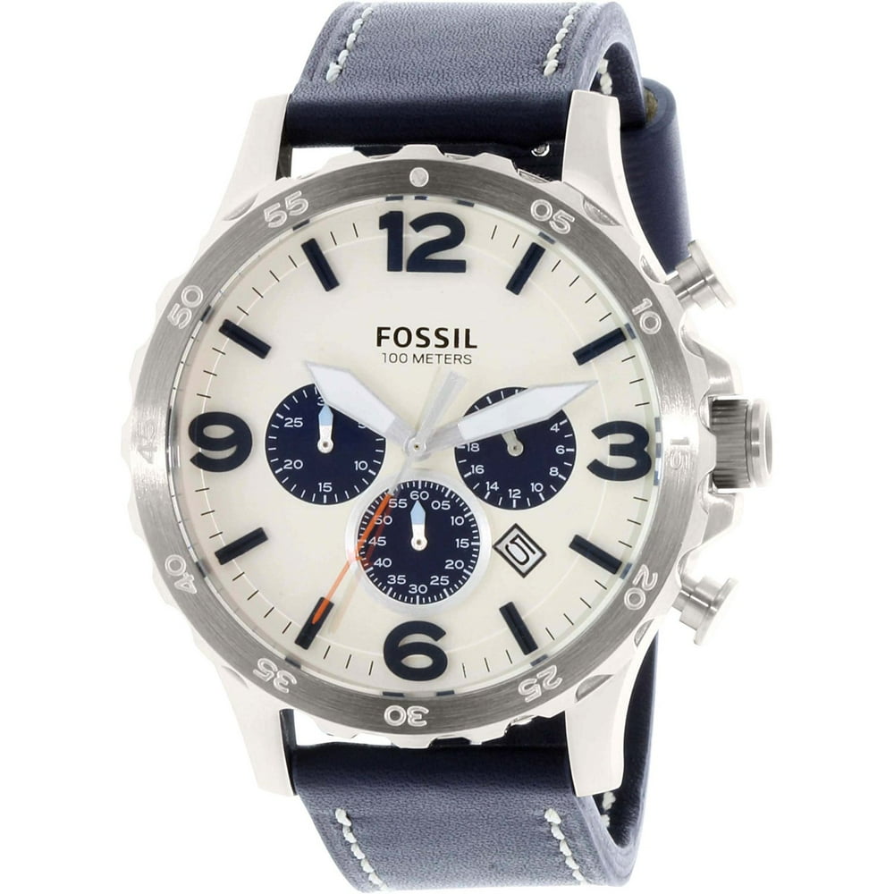 Fossil - Fossil Men's JR1480 Blue Leather Japanese Quartz Fashion Watch ...