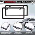 thumbnail image 3 of rock parts 2 Pack Matte Black License Plate Frames with 2 Holes, Thick-Coated Rust-Proof Aluminum Metal License Plate Holder, Includes Screw Accessories, Universal Car License Plate Cover for Man, 3 of 7