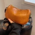 thumbnail image 2 of Bolso de cuero PU para mujer, bolsa de mano de Color sólido con diseño de correa de hombro Retro, bolsos simples de Ambiente de moda Fivean unisex, 2 of 2