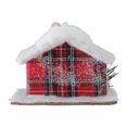 thumbnail image 4 of Northlight 4.25" Classic Plaid Snow Covered Cabin Christmas Ornament - Red, 4 of 5