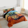 thumbnail image 4 of Homewish Desert Plant Cactus Queen Comforter Set,Tropical Botanical Bedding Sets,Orange Green Bedding Comforter Set For Girls Kids,Breathable Home Decor Reversible,3pcs, 4 of 9
