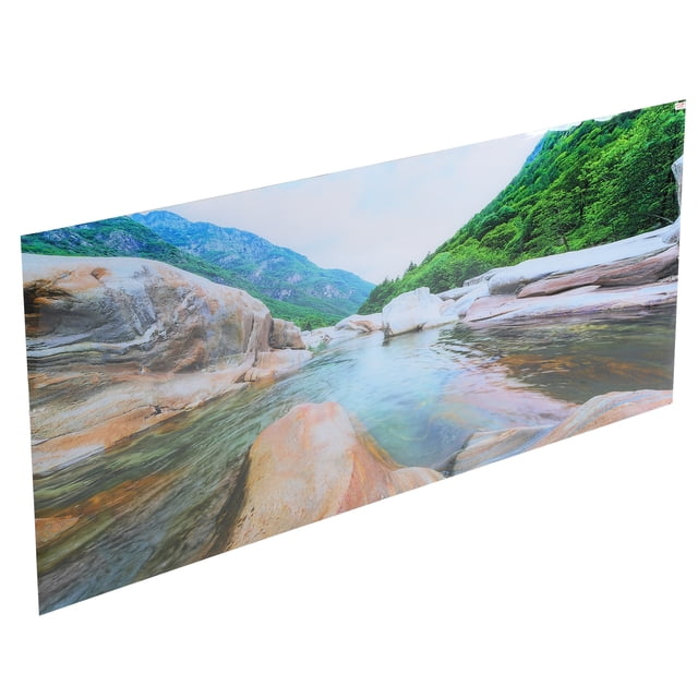 Póster de fondo de peceras, PVC, intervalo de montaña, ríos, papel tapiz de fondo para acuario, póster de peceras, durabilidad probada en el tiempo Jadeshay A