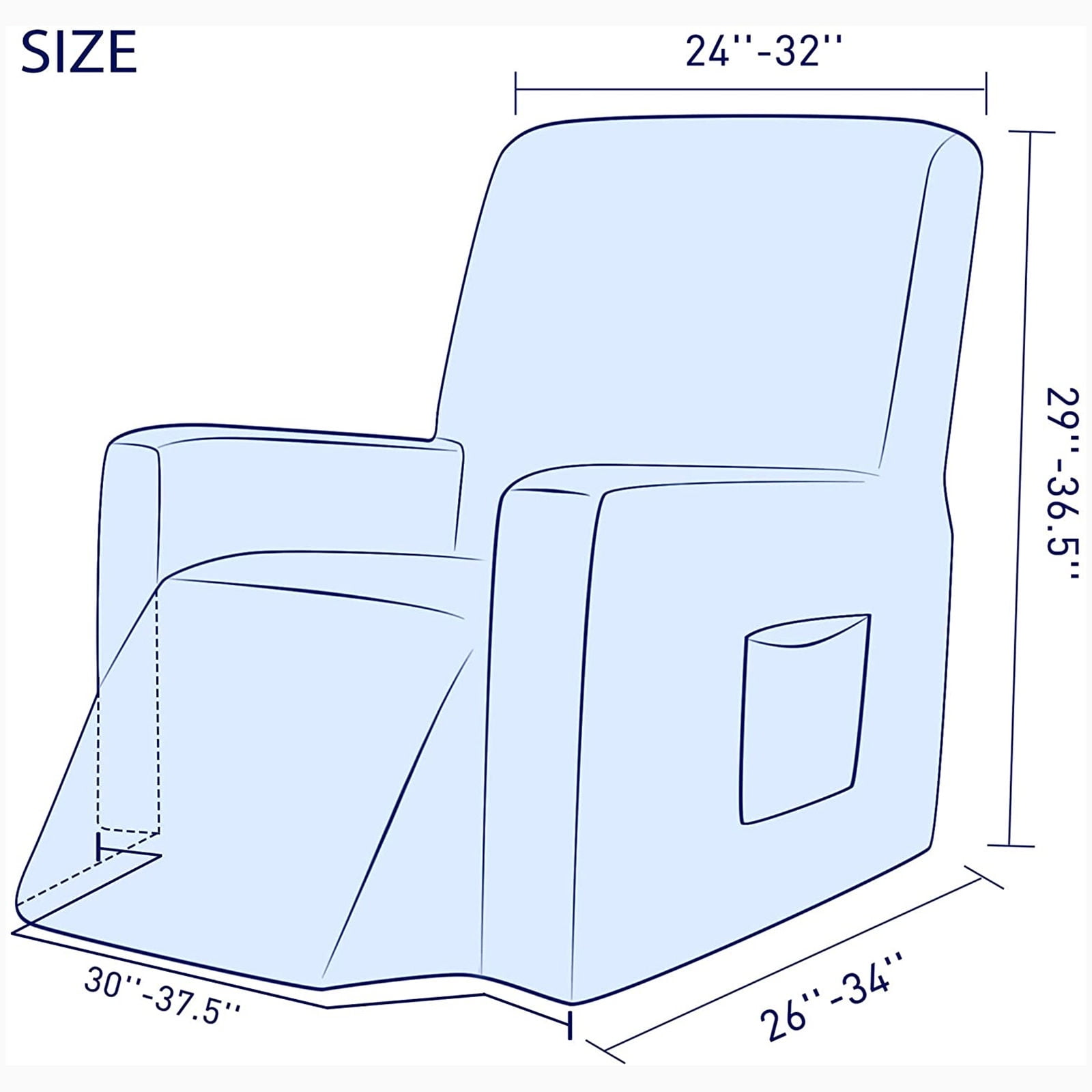 Stretch Recliner Chair Slipcover, 1-Piece Soft Armchair Cover Washable Sofa Cover Non Slip