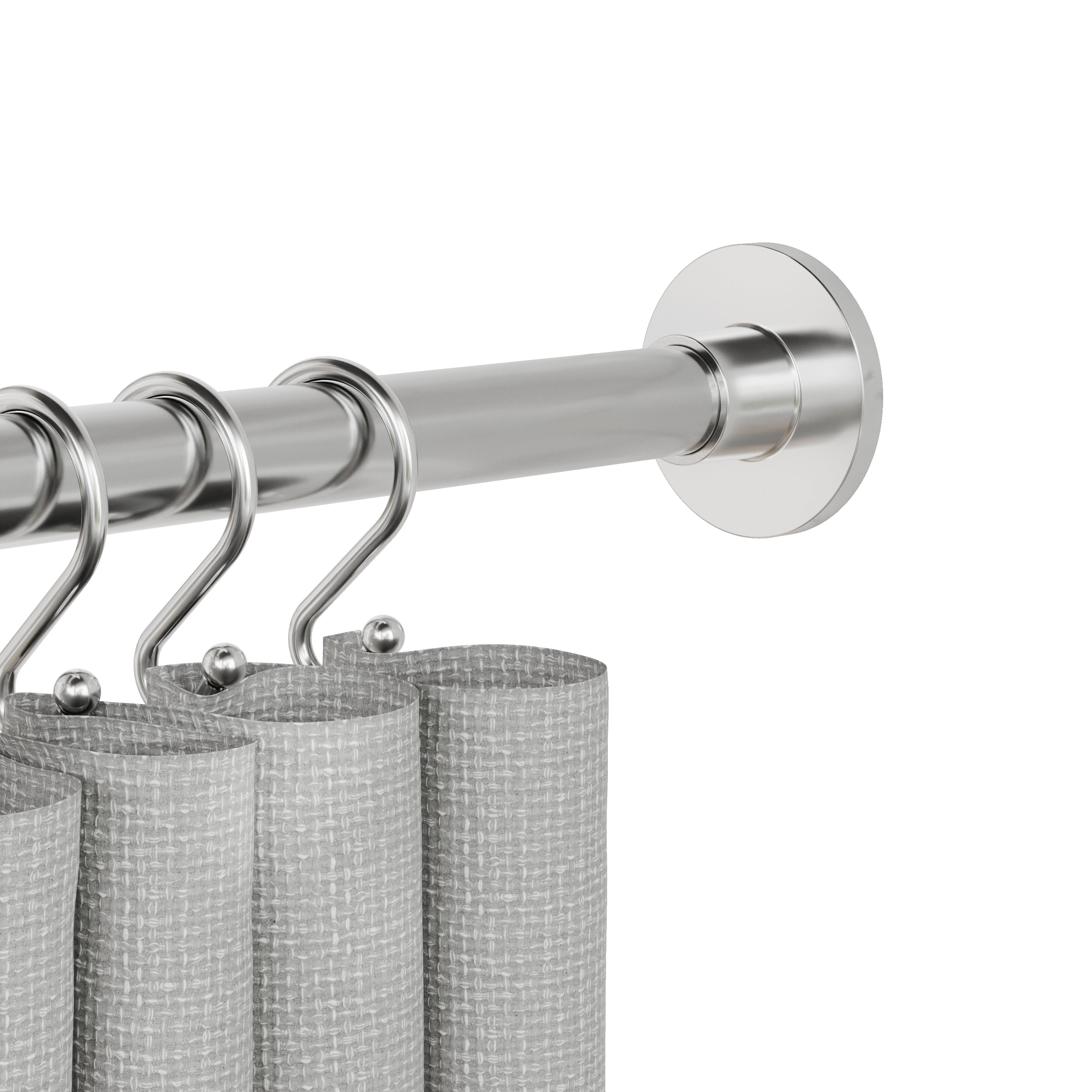 Better Homes & Gardens Rustproof 43” - 72” Modern Adjustable Tension Shower Curtain Rod, Nickel
