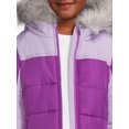 thumbnail image 3 of Weather Tamer Girls Hooded Long Sleeve Colorblocked Winter Puffer Coat, Sizes 4-16, 3 of 5