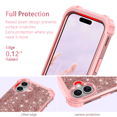 thumbnail image 5 of Casetego Phone Case for iPhone 16 Plus Case,Glitter Bling Heavy Duty Hybrid Sturdy High Impact Shockproof Protective Cover,Shiny Rose Gold, 5 of 7