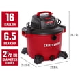 thumbnail image 2 of CMXEVBE17595 16 Gallon 6.5 Peak HP Wet/Dry Vac, Heavy-Duty Shop Vacuum with Attachments, 2 of 5