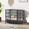 thumbnail image 4 of Gymax Cage pour Chien en Métal Pliable Robuste de 38 Pieds' avec Roulettes Verrouillables Noire, 4 of 10