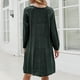 thumbnail image 2 of Vestido de punto de mujer de moda Color sólido O Cuello de manga larga Casual Elegante Vestido de in Abanopi Medio, 2 of 7
