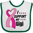 thumbnail image 3 of Inktastic Breast Cancer Awareness I Support My Gigi with Pink Ribbon Boys or Girls Baby Bib, 3 of 4