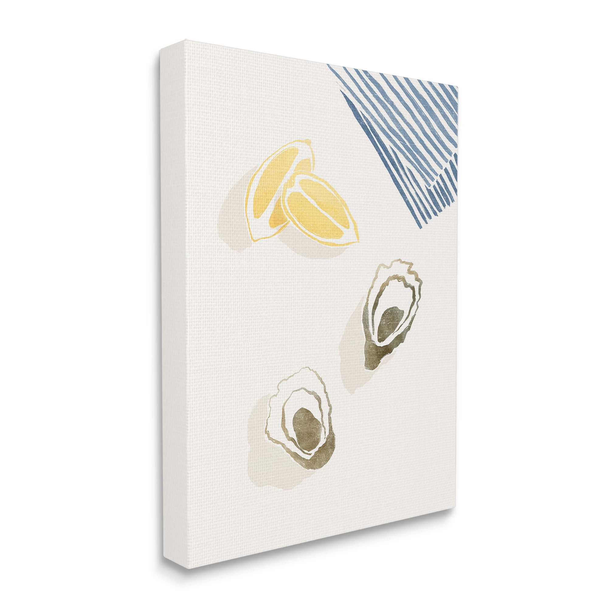 Stupell Industries Minimal Oysters & Lemons Animals & Insects Painting Gallery Wrapped Canvas Art Print Wall Art, 16 x 20