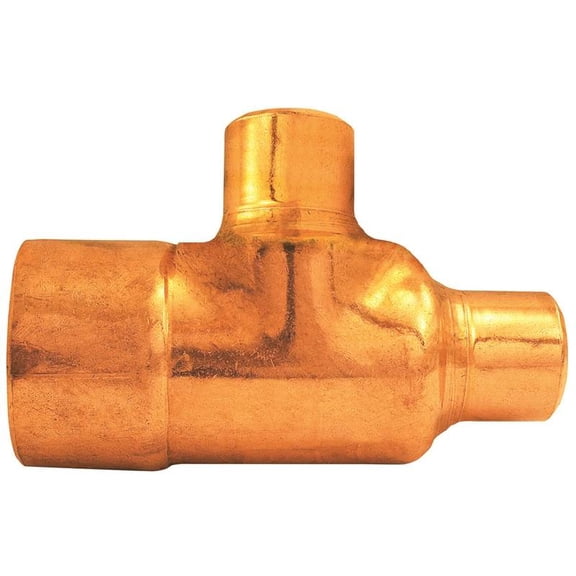 EPC 111R Series 32794 Reducing Pipe Tee, 3/4 x 1/2 x 1/2 in, Sweat, Copper