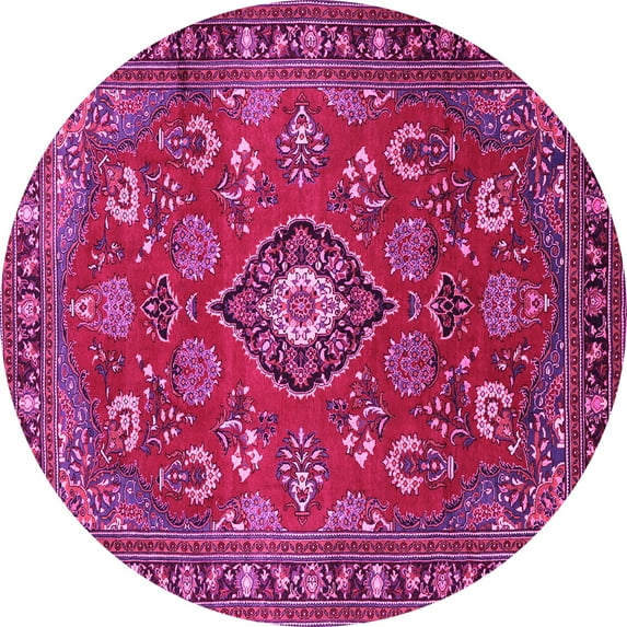 Ahgly Company Indoor Round Persian Pink Traditional Area Rugs, 5' Round