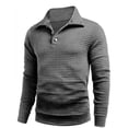 thumbnail image 5 of APEXFWDT Men's Casual Pullover Sweater Waffle Thermal Sweatshirt Men Long Sleeve Mock Neck Button Sweaters Fashion Henley Top, 5 of 7